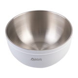 Oasis Salad Bowl with Lid White 2.8L – insulated stainless steel interior bowl with secure lid, ideal for keeping salads fresh and portable