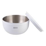 Oasis Salad Bowl with Lid White 2.8L – insulated stainless steel interior bowl with secure lid, ideal for keeping salads fresh and portable