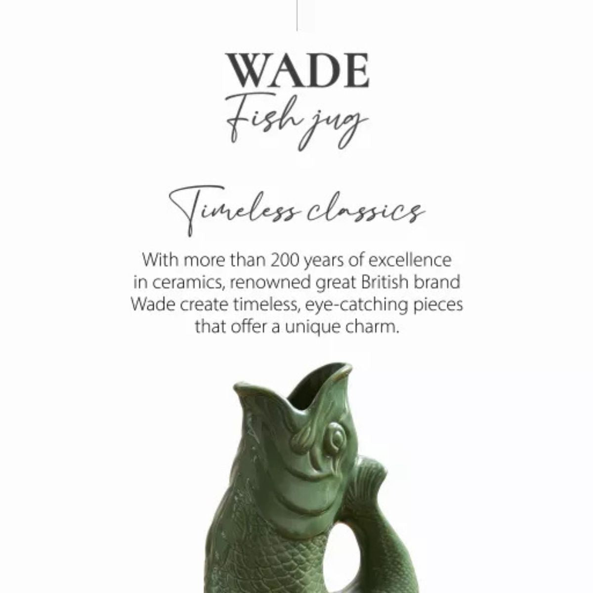 Wade Pottery Fish Jug Green 1.2L | Minimax