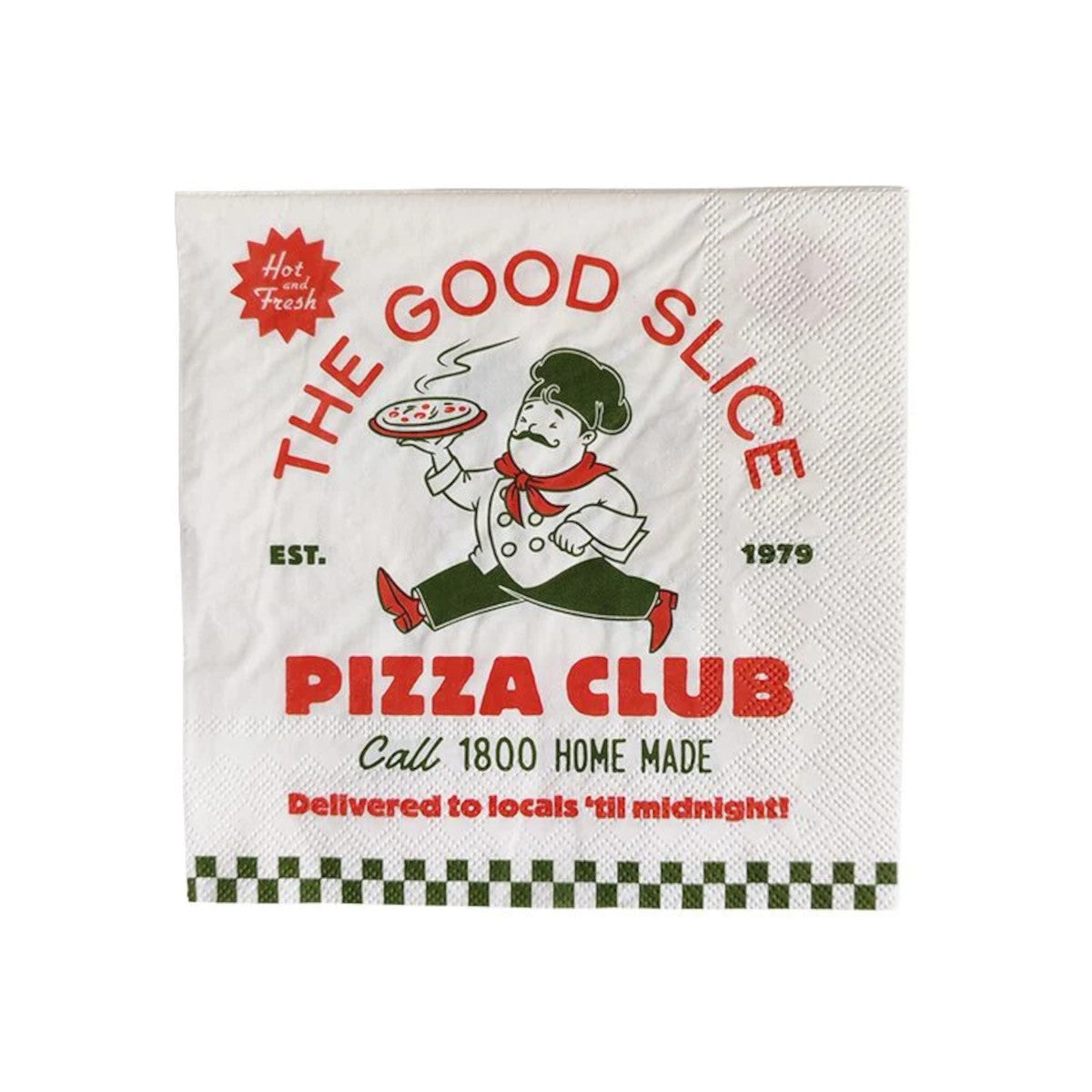 Pizza Club 20 Pack 3-Ply Napkins 33cm
