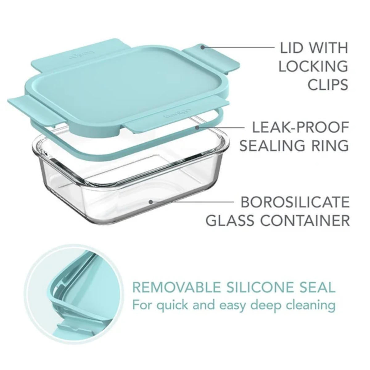 Bentgo Rectangle Glass Food Storage Set 4 Piece