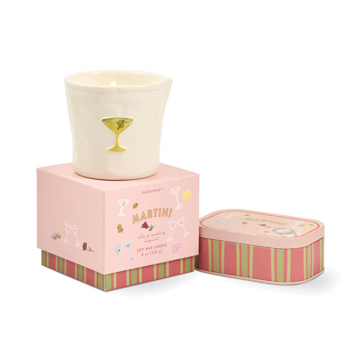 Paddywax Bistro Martini (Sparkling Bergamot) Ceramic Candle 226g