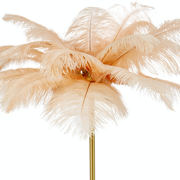 Society Home Feathered Brass Table Lamp Peach & Brass 65x65x68cm