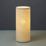 Amalfi Cylinder Lamp Cutout White 11.5x11.5x27cm