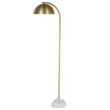 Amalfi Atticus Floor Lamp Brass & White 50x30x148cm
