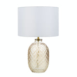 Amalfi Scallop Glass Table Lamp Light Golden & White 30x30x48cm