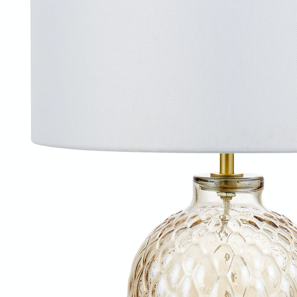 Amalfi Scallop Glass Table Lamp Light Golden & White 30x30x48cm