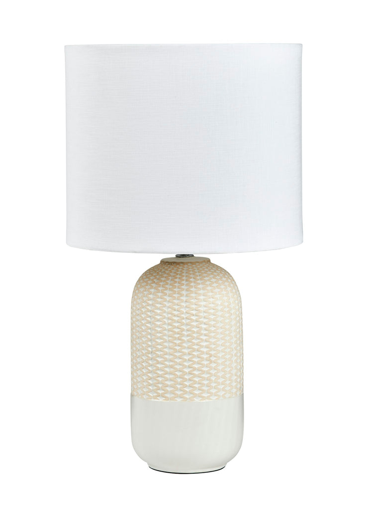 Amalfi River Table Lamp White & Natural 30x30x55cm