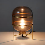 Amalfi Oval Glass Table Lamp Grey 25x25x38cm