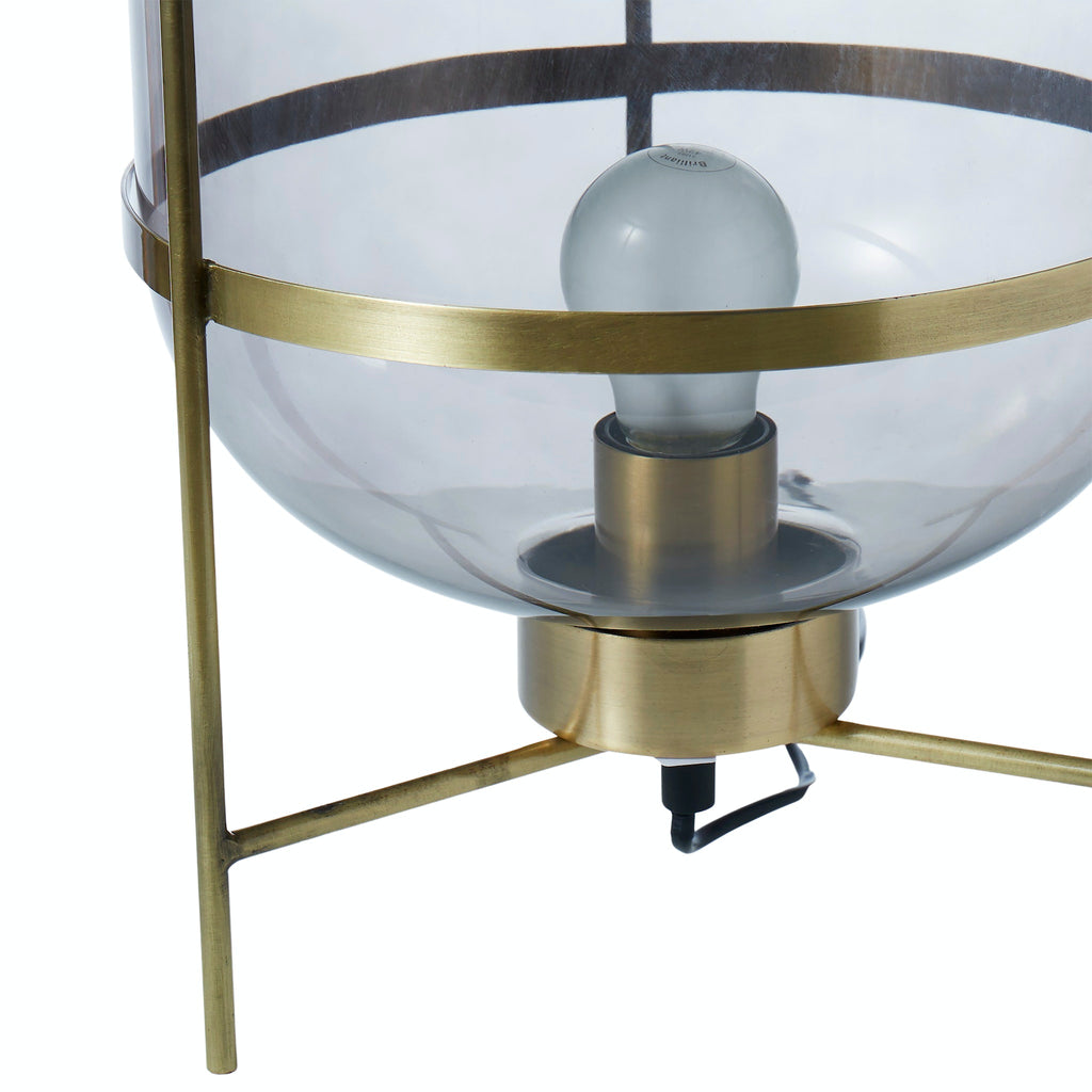 Amalfi Oval Glass Table Lamp Grey 25x25x38cm