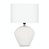 Amalfi Seashell Table Lamp White Speckle 24.5x15x36cm
