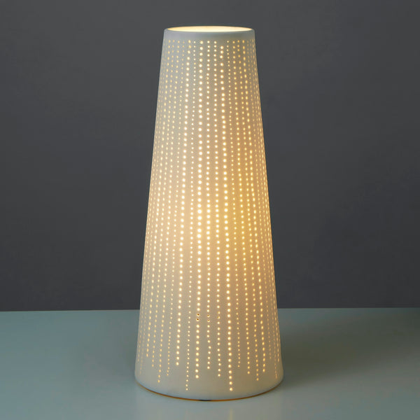 Amalfi Tapered Lamp Cutout White 15x15x35cm