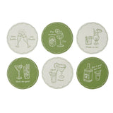 Assemble Happy Hour Ceramic Coaster 6 Assorted 10cm (Price per item)