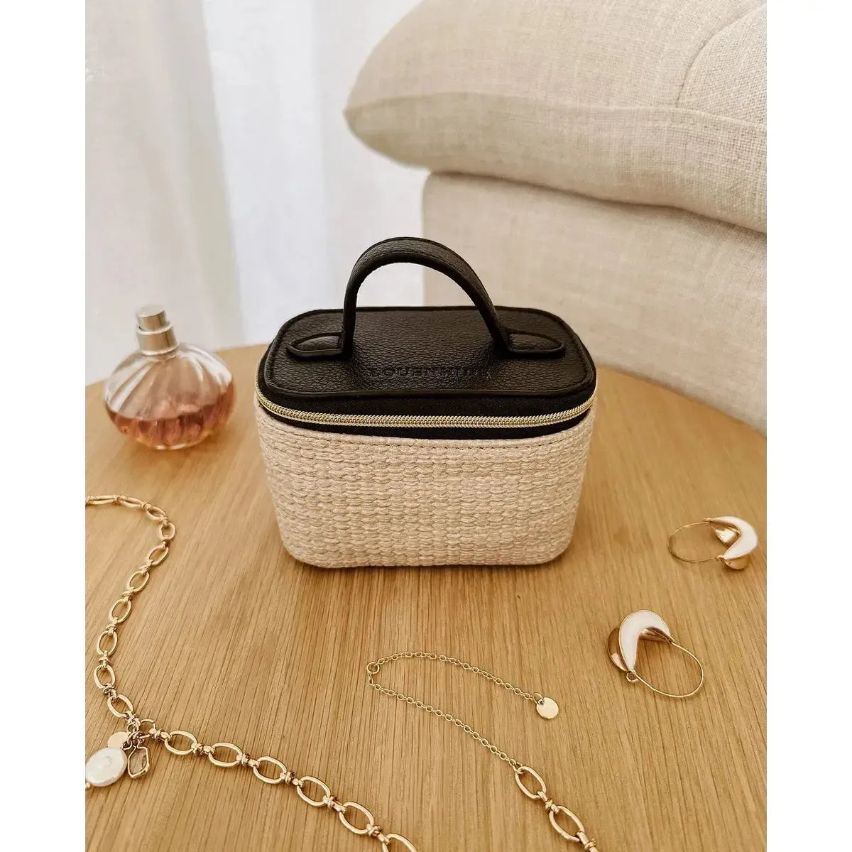 Louenhide Trudy Rectangular Jewellery Box Natural Black