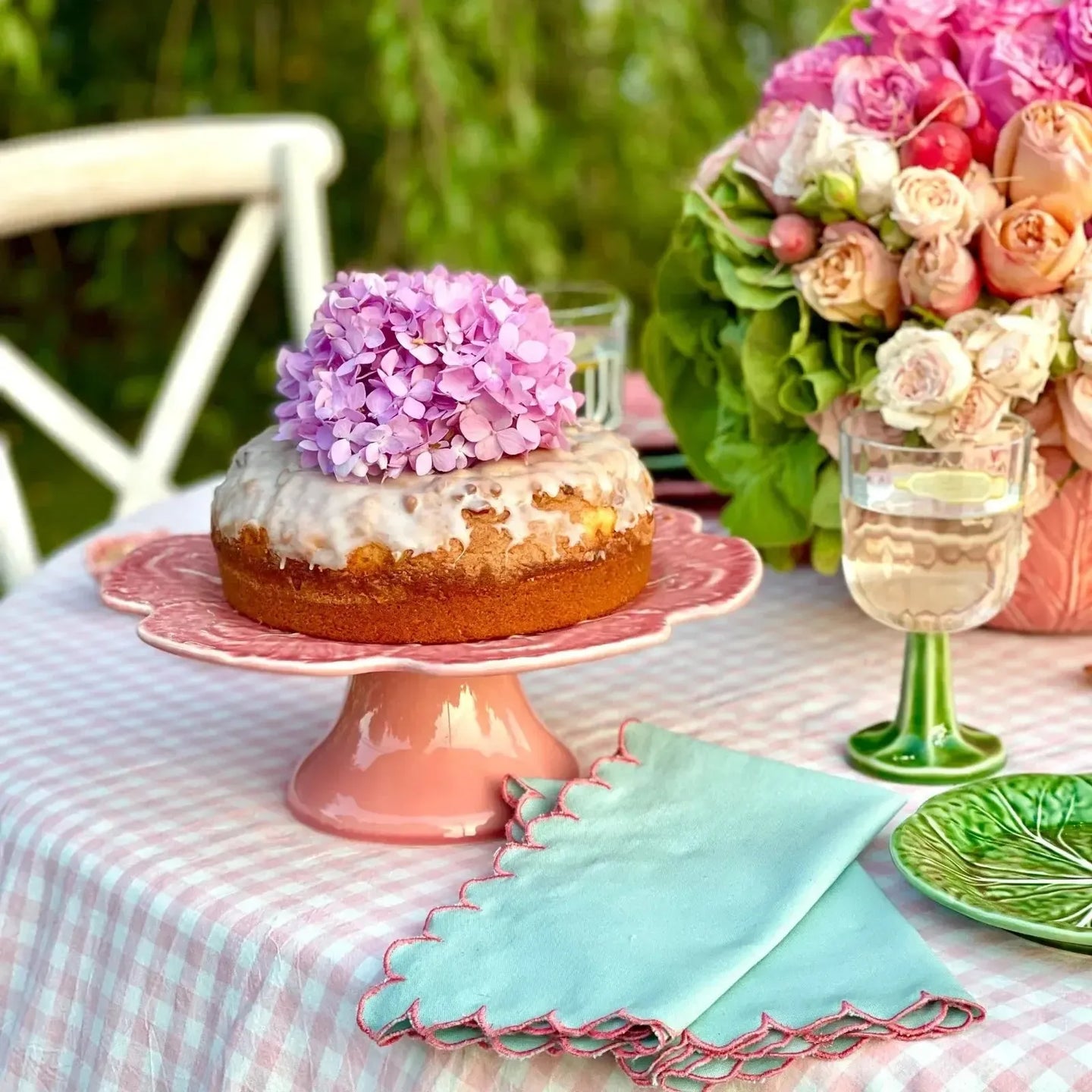 Bordallo Pinheiro Cabbage Cake Stand Pink 31cm | Minimax