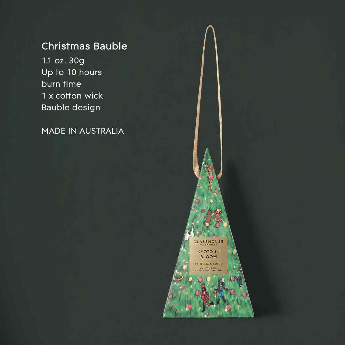 Glasshouse Fragrances Kyoto in Bloom Christmas Bauble Scented Candle 30g | Minimax