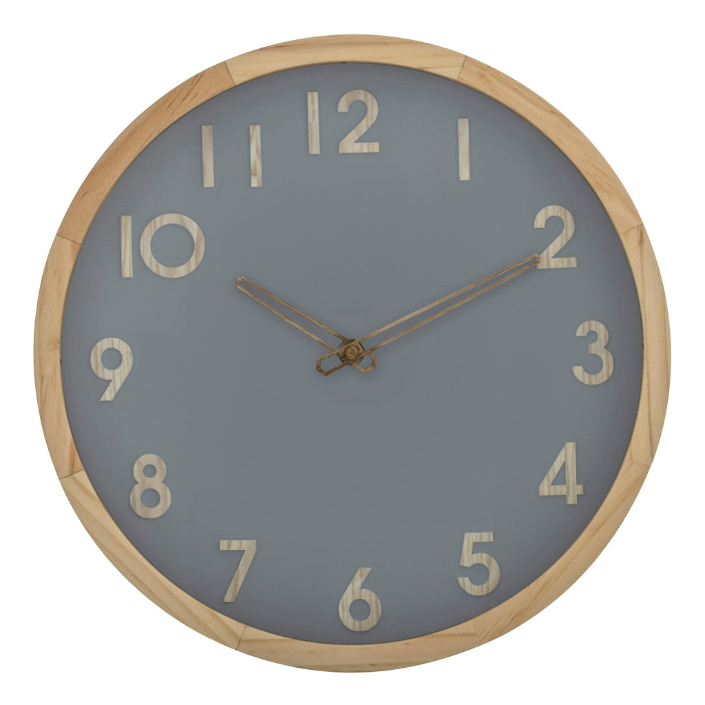 Amalfi Riley Wall Clock Natural/Grey 32.5x32.5cm