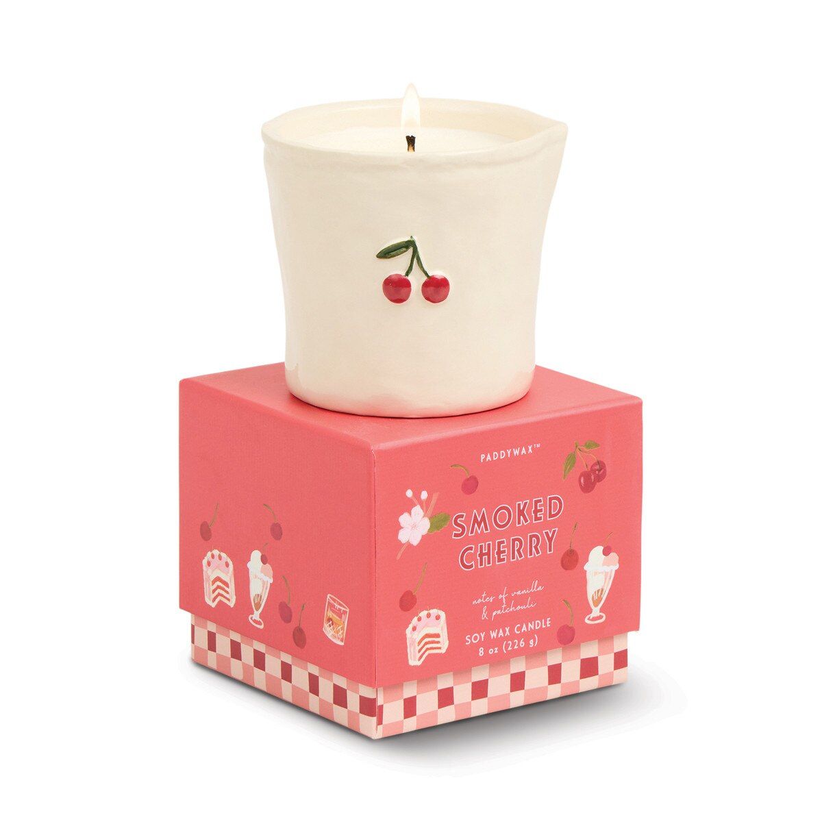 Paddywax Bistro Smoked Cherry Ceramic Candle 226G