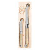 Laguiole  Jean Dubost Deluxe Cheese Knife Set Light Horn 2 Piece | Minimax