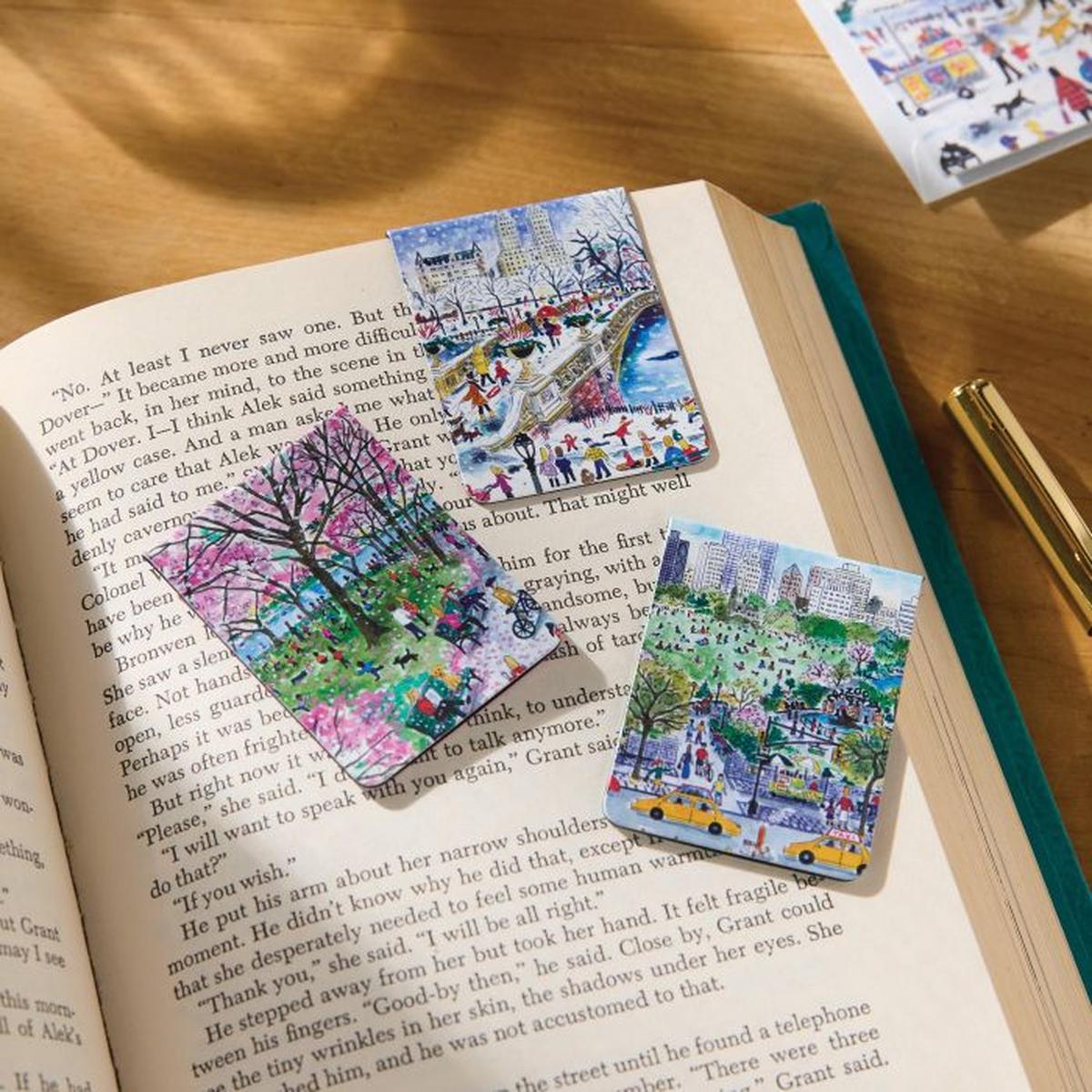Galison Michael Storrings Walk in the Park Bookmarks (Set of 3) - put in a book | Minimax