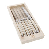 Jean Dubost Laguiole Simplicite Steak Knife Set Ivory 6 Piece | Minimax