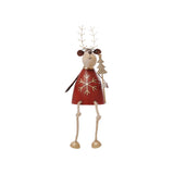 Noel Sitting Reindeer Red Gold 26cm