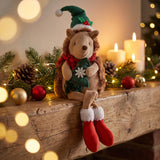 Noel Harry Sitting Hedgehog Christmas Decoration Green/Red 60cm | Minimax