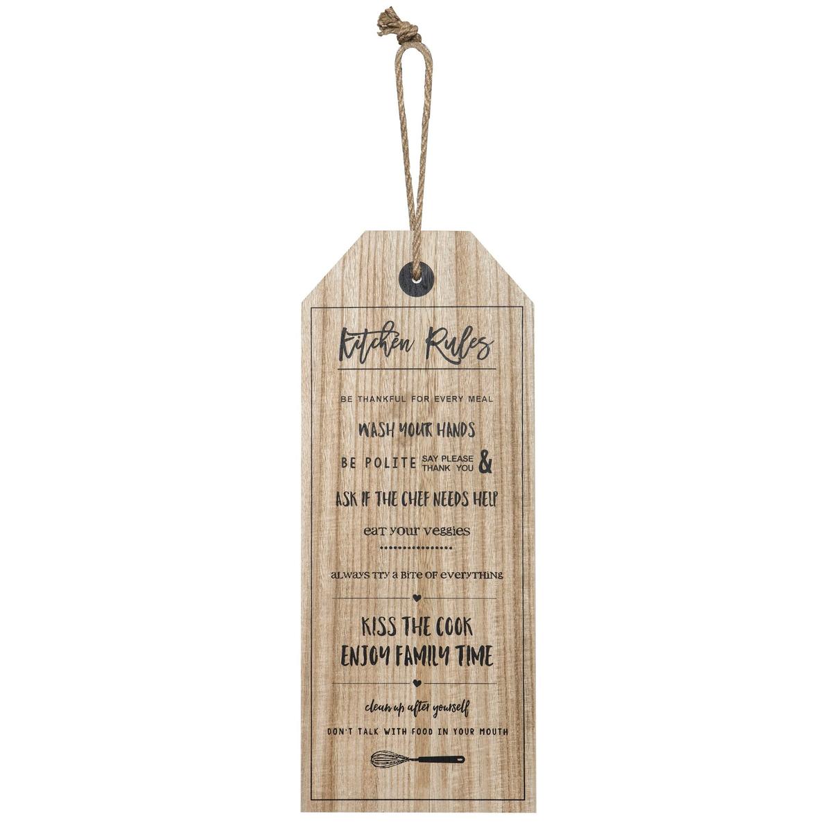 Emporium Kitchen Rules Wall Decor Natural/Black 20x50cm
