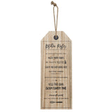 Emporium Kitchen Rules Wall Decor Natural/Black 20x50cm