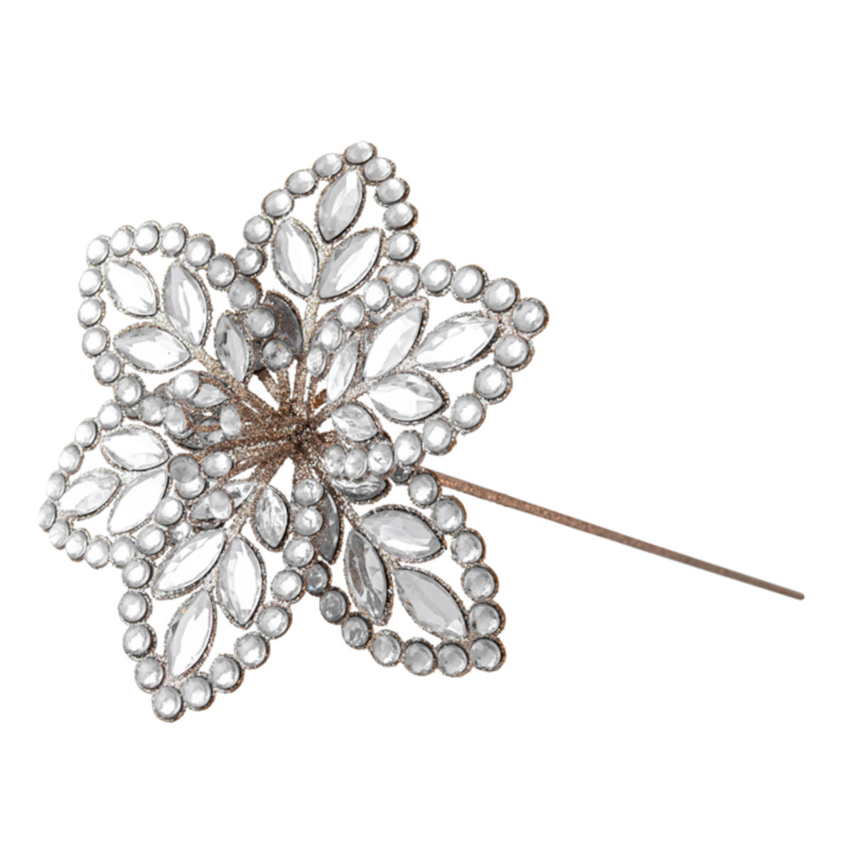 Swing Gifts Jewelled Poinsettia Stem Champagne 43cm | Minimax