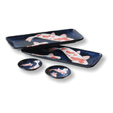 Aizome Porcelain Plate & Dish Set Koi Carp (Set of 4) | Minimax