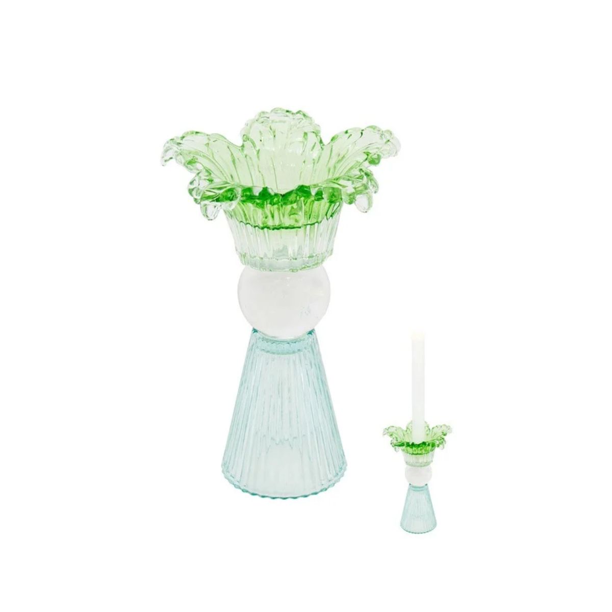Swing Gifts Myrtle Floral Candle Holder Green Blue 18.5cm