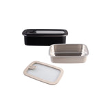 Oasis Microwave Safe Rectangular Stainless Steel Container Black 700ml