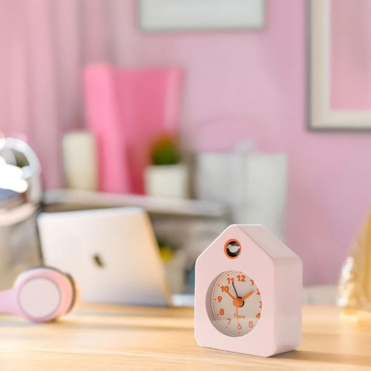 French Bazaar Mini House Metal Alarm Clock Pink | Minimax