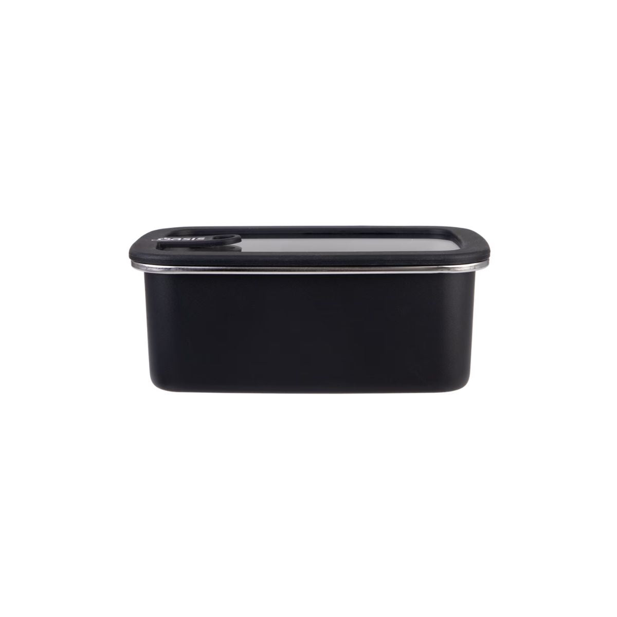Oasis Microwave Safe Rectangular Stainless Steel Container Black 1.1L