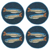 Coast To Coast Fishy Beaded Coaster Navy (Set of 4)