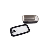 Oasis Microwave Safe Rectangular Stainless Steel Container Black 700ml