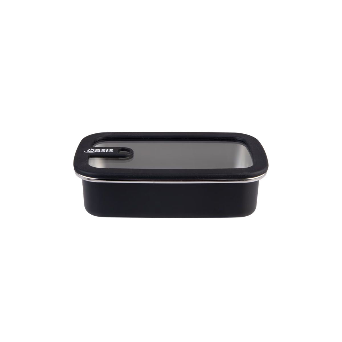 Oasis Microwave Safe Rectangular Stainless Steel Container Black 700ml