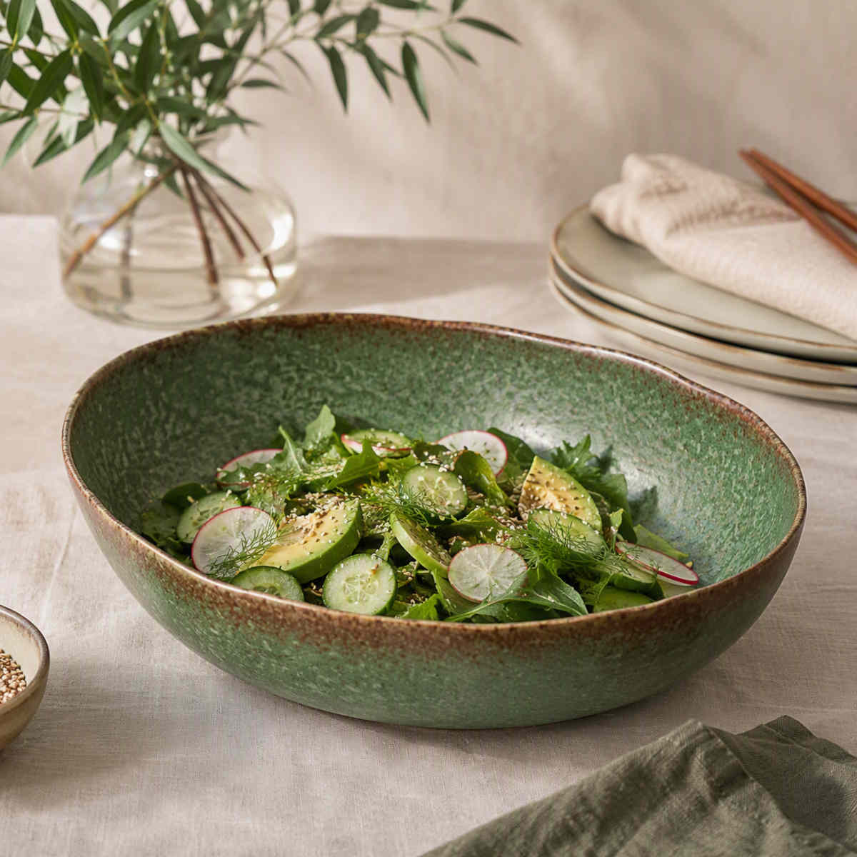 Concept Japan Wabisabi Oval Bowl Large Green