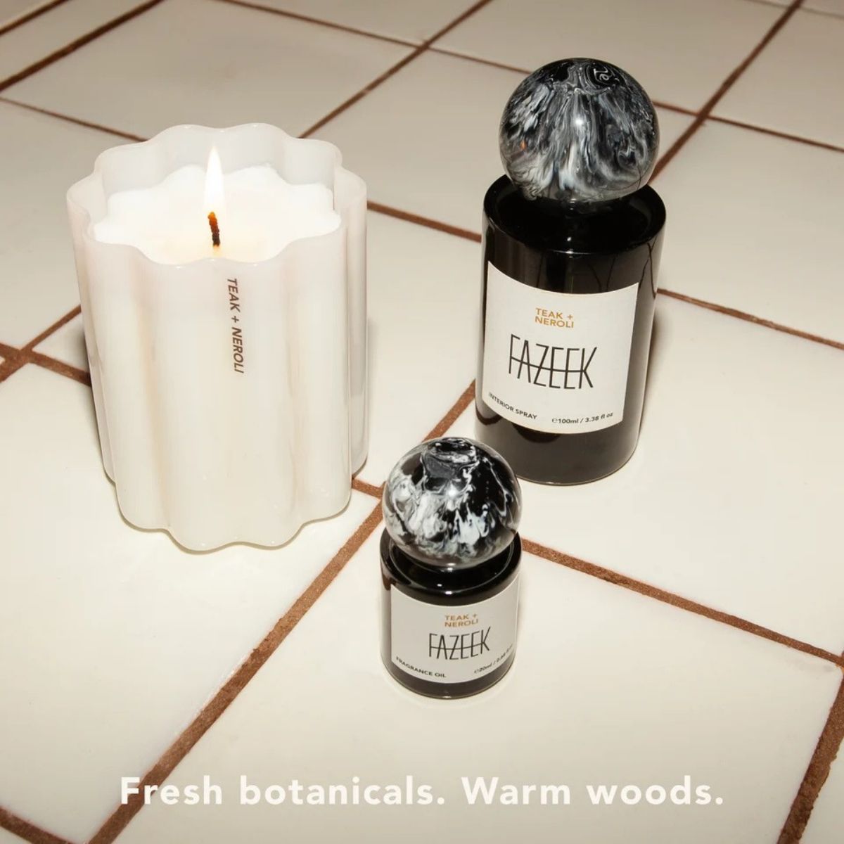 Fazeek Teak Neroli Wave Candle 300g