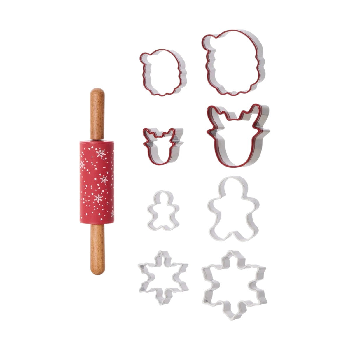 Davis & Waddell Cookie Cutter set of 8 with rolling pin
