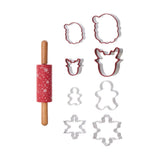 Davis & Waddell Cookie Cutter set of 8 with rolling pin