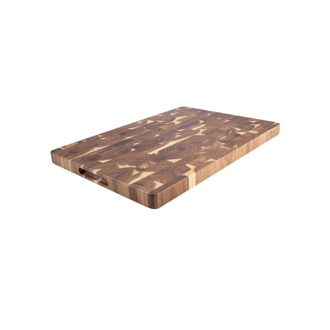 Alfresco Lane acacia wood end grain cutting board 40x30cm, durable wooden chopping board with natural grain