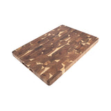 Alfresco Lane acacia wood end grain cutting board 50x35cm, large durable wooden chopping board with natural grain