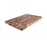 Alfresco Lane acacia wood end grain cutting board 50x35cm, large durable wooden chopping board with natural grain