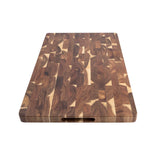 Alfresco Lane acacia wood end grain cutting board 50x35cm, large durable wooden chopping board with natural grain