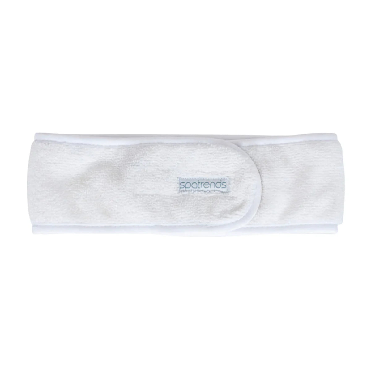 Annabel Trends Spa Headband White, soft white towelling spa headband with velcro closure for skincare and beauty routines