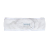 Annabel Trends Spa Headband White, soft white towelling spa headband with velcro closure for skincare and beauty routines