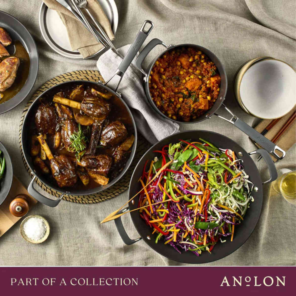 Anolon Endurance+ Frypan & Casserole Set 26cm (5.2L) | Minimax