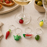 Assemble Mangia Glass Wine Charms 2.5cm (Set of 6) | Minimax